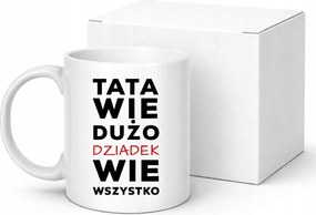 Nagypapa napi bögre Nagypapa Mindent Tud Vicces Ajándék Nyomtatás 330ml