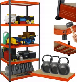 Helios fém tároló állvány 196x100x45cm 5Px350kg Lengyel Tartós