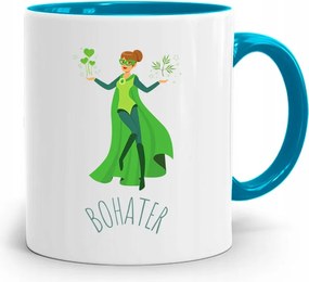 Kék Bögre Gyerekeknek Szuperhős +név nyomott mintával