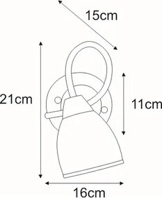 KAJA K-JSL-8090/1W AB SAMIRA Bronz Színű Fali Lámpa 1xE14 10W IP20