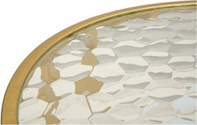 Fehér-aranyszínű dohányzóasztal üveg asztallappal 50x90 cm Antalia – Mauro Ferretti