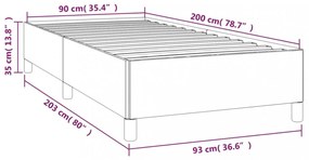 krémszínű műbőr ágykeret 90 x 200 cm