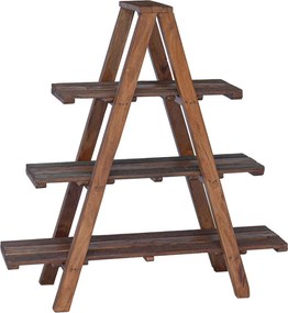 vidaXL Összecsukható polc polcokkal tárolóval Barna 79.5 x 35 x 112 cm