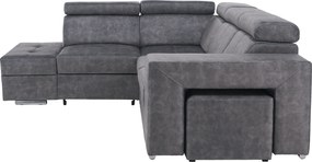 Ülőgarnitúra, szürke, balos, MALAGA