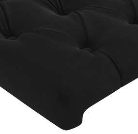 fekete bársony LED-es fejtámla 180x7x118/128 cm