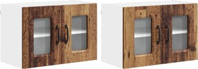 vidaXL Konyhaszekrény Kalmar 2 pcs Öreg fa 60 x 31 x 40 cm Faanyag