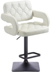 HR8403KW Fehér modern műbőr szék fekete lábbal