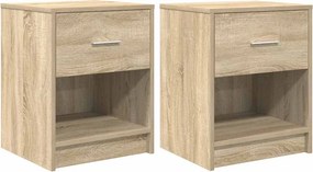 vidaXL 2 db sonoma tölgy színű éjjeliszekrény fiókkal 40x34x50 cm