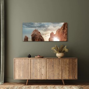 Kép - Naplemente a sziklák felett (120x50 cm)