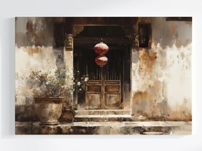Vászonkép Canvas Építészet Kína Ázsia Ház Ajtó Lámpa 120x80