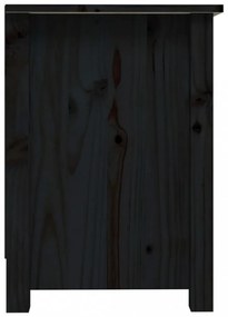 fekete tömör fenyőfa TV-szekrény 70 x 36,5 x 52 cm