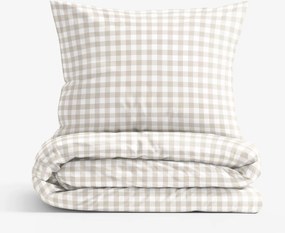 Goldea pamut ágyneműhuzat - latté kockás 140 x 200 és 70 x 90 cm