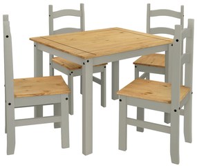Asztal + 4 szék CORONA 3 viasz / szürke