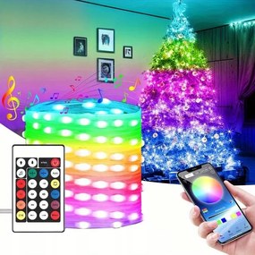 Karácsonyfa Fényfüzér 100 Led Telefon Vezérelt Rgb IC 10M Intelligens