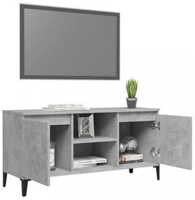 betonszürke TV-szekrény fémlábakkal 103,5 x 35 x 50 cm