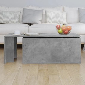 betonszürke szerelt fa dohányzóasztal 150 x 50 x 35 cm