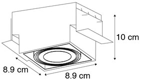 12 db-os beépített spotlámpa készlet fekete GU10 dönthető keret nélküli - Oneon