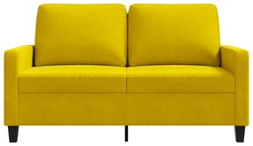 kétszemélyes sárga bársony kanapé 120 cm