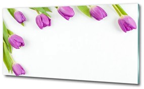 Egyedi üvegkép Lila tulipánok osh-78573099