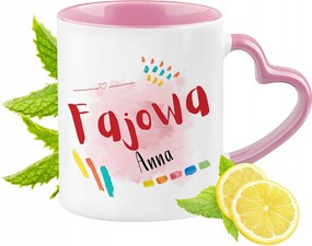 Anna Bögre Rózsaszín Szív Alakú Füllel Kávé Ajándék