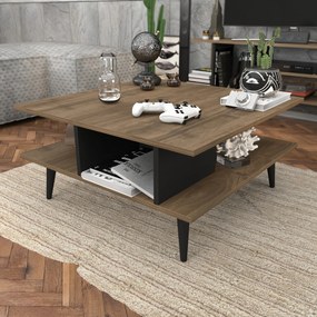 Dohányzóasztal Akya - Walnut, Black