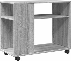 vidaXL szürke sonoma színű szerelt fa kerekes kisasztal 70x35x60 cm