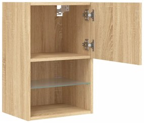 sonoma tölgy színű TV-szekrény LED-lámpákkal 40,5x30x60 cm