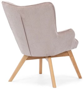 Világos rózsaszín kordbársony fotel Niko – Ropez