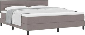 vidaXL Boxrugós ágy matracmal fejtámlával Tópszínű 180 x 200 cm szövet