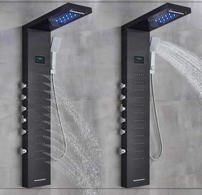 Zuhanyrendszer EYN BSP2040 LED-kijelzővel, vízesés kifolyóval, többféle színváltozatban — Nikkel