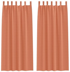 Függönyök függönyökkel 2 pcs Terrakotta 225x140cm Poliészter