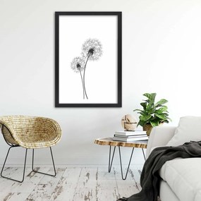 Gario Poszter Rajzolt két pitypang A keret színe: Természetes, Méret: 40 x 60 cm