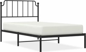 vidaXL fekete fém ágykeret fejtámlával 100 x 200 cm
