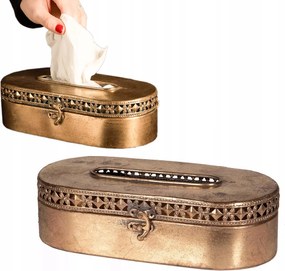 Higiéniai Törlőkendő Tartó zsebkendőtartó arany fém dobozban