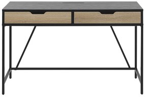 Elegáns Íróasztal Fekete És Világos Fa Színben 120 x 60 cm JENA Beliani