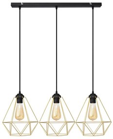 Helam Csillár zsinóron KARO 3xE27/15W/230V arany/fekete HE1564