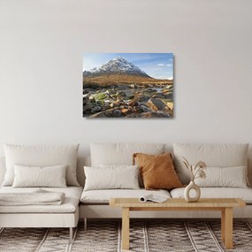 Üveg kép - Hegy a folyóval (70x50 cm)