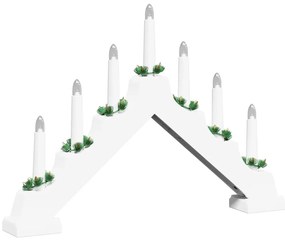 Karácsonyi gyertya híd 7 LED-del 3 pcs Fehér 39.5 x 5 x 29 cm
