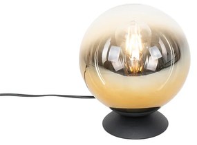 Art Deco asztali lámpa fekete, arany üveggel - Pallon
