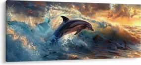 Kép - Delfin, illusztrációk (120x50 cm)