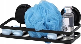 Fürdőszobai tapadókorongos polc Fekete Fém