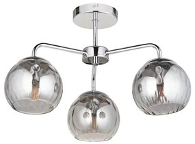 Endon 97971 - DIMPLE felületre szerelhető csillár 3xE14/7W/230V fényes króm/füstszürke