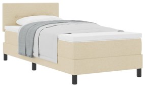 Box Spring Ágy Mattal Krém 90x200 cm Szövet