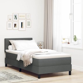 Boxspring Ágy Mattal Sötétszürke 80x200 cm Szövet