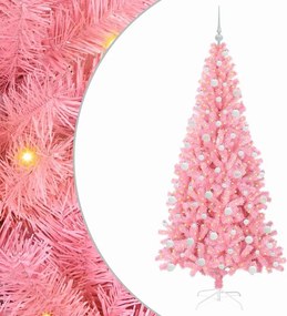 vidaXL Karácsonyfa 300 LED-del állvánnyal Rózsaszín 180 cm PVC