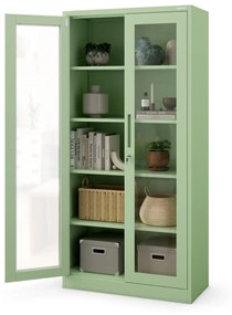 Üveges szekrény AMELIA, 900 x 1850 x 400 mm, Fresh Style: pasztellzöld