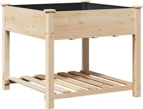 vidaXL Kerti cserép polcokkal Bézs 90 x 90 x 76,5 cm Szilárd fenyőfa