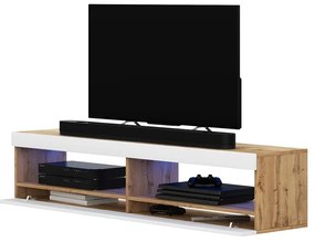 Tv szekrény/asztal Violett 100 (világítással) (lancester tölgy + fehér). 1098639