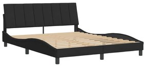 fekete bársony ágykeret matrac nélkül Hanko 160 x 200 cm