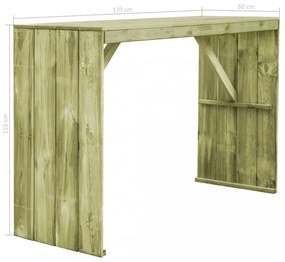 impregnált fenyőfa bárasztal 170 x 60 x 110 cm